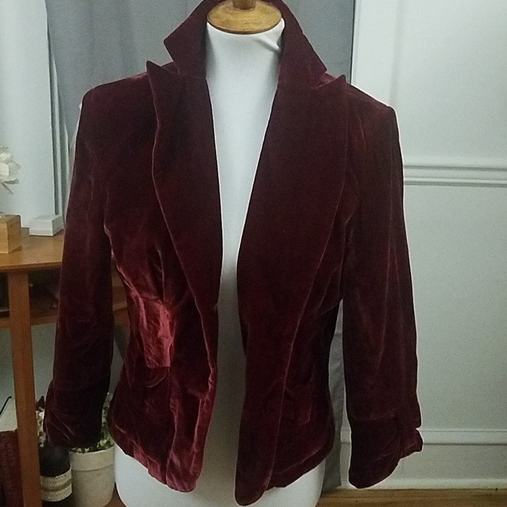 Bandolino velvet blazer burgundy womens 8
